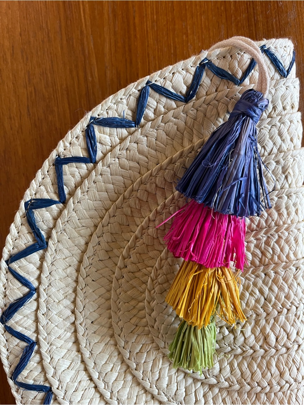 INC International Concepts Straw Taco Clutch Purse
